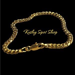 NWOT ✨💛 Brazil Gold CUBAN Link Chain Bracelet ✨💛 7.5” L ✨💛 18K GP
